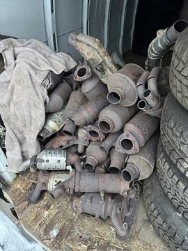 Best Scrap Prices | Pile of Used Catalytic Converters for Recycling